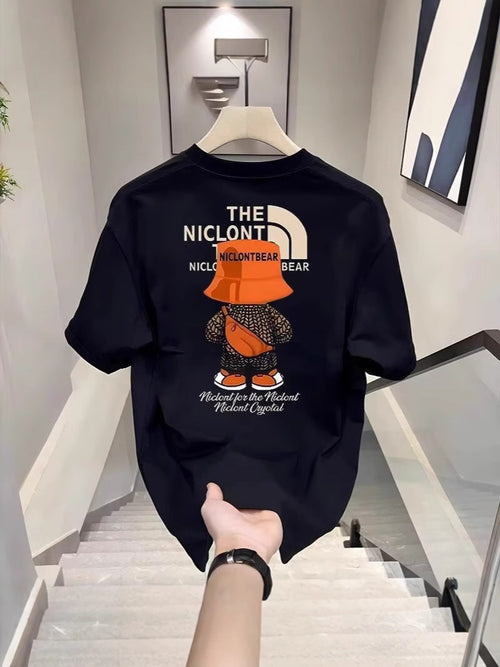 Cotton Men's Summer Short-sleeved Top Cotton Loose All-match Casual Base Shirt For Boys Daily Sports Short-sleeved T-shirt