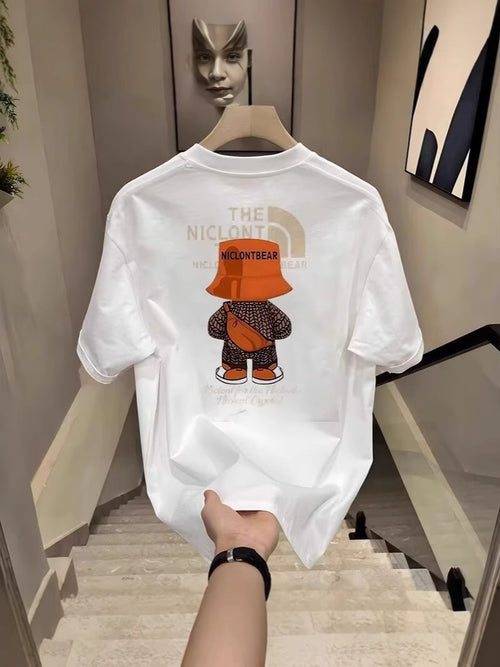 Cotton Men's Summer Short-sleeved Top Cotton Loose All-match Casual Base Shirt For Boys Daily Sports Short-sleeved T-shirt